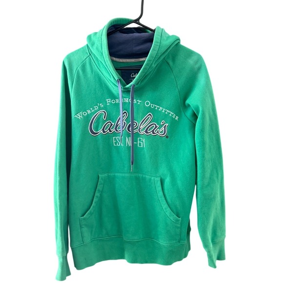 Cabela's Other - Cabelas Mens Green Pullover Hoodie Embroidered‎ Logo Hunting Medium Outdoor